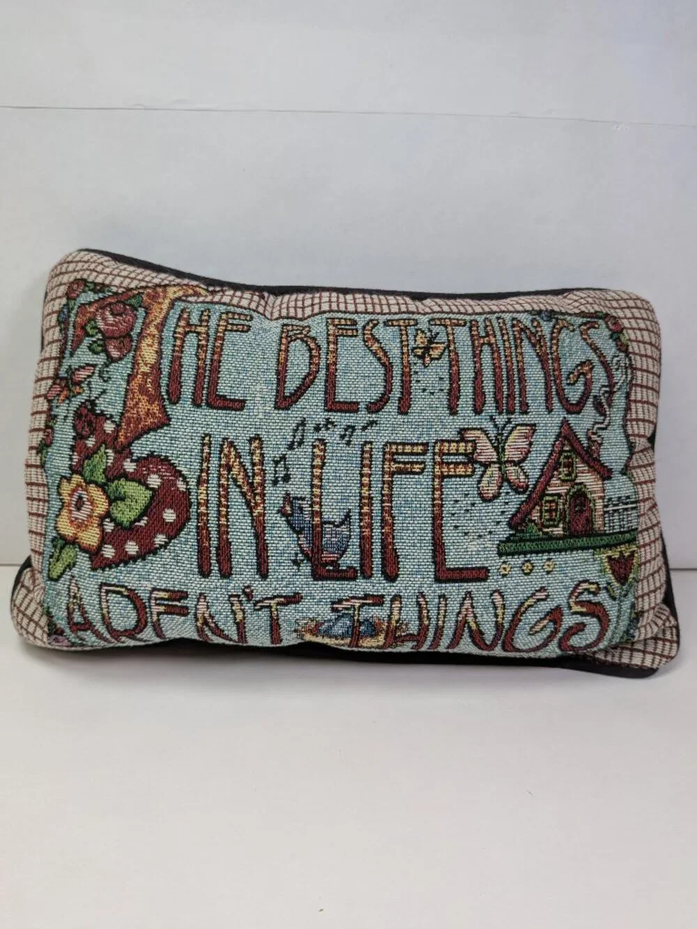 Vintage Mary Engelbreit Tapestry Pillow The Best Things In Life Aren't Things